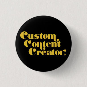 Custom Content Creator Gele Slogan Gamer Ronde Button 3,2 Cm