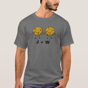 Custom Cookie Couple – Uw Initialen of namen T-shirt