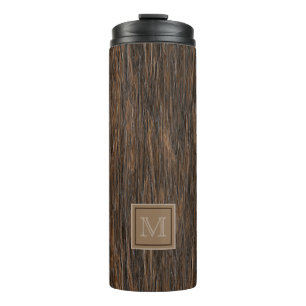 Custom Cool Abstract Tree Bark Wood Art Motif Thermosbeker