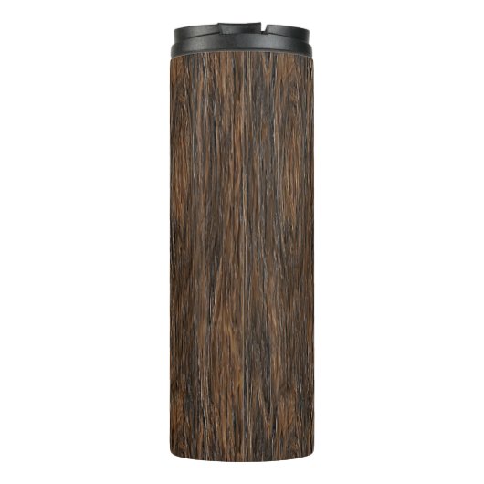 Custom Cool Abstract Tree Bark Wood Art Motif Thermosbeker (Achterkant)