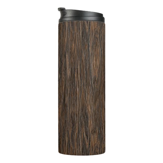 Custom Cool Abstract Tree Bark Wood Art Motif Thermosbeker (Geroteerd rechts)