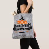 Custom Cool Black Halloween Trick or treat Pompoen Draagtas (Dichtbij)