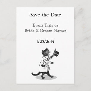 Custom Cool Cat Save the Date Briefkaart