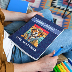 Custom Cool Dog Retirement Gifts voor Visser Papa Notitieboek