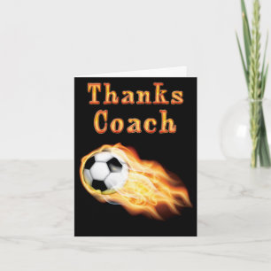Custom Cool Flaming Voetbal coach Dank u kaart