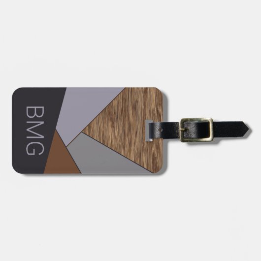 Custom Cool Geometric Abstract Block Art Pattern Bagagelabel (Voorkant horizontaal)