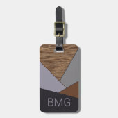 Custom Cool Geometric Abstract Block Art Pattern Bagagelabel (Voorkant verticaal)