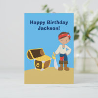 Custom Cool Pirate Boy Kinder Happy Birthday