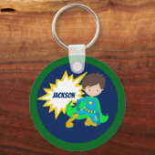 Custom Cool Superheld Action Bubble Sleutelhanger (Voorkant)