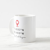 Custom Coordinates Location Valentine's Day Gift Koffiemok (Voorkant links)