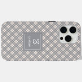 Custom Coral Grey iPhone Case Chic Monogram Style (Achterkant (horizontaal))