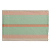 Custom Coral Sage Stripe Monogram Boho Pastel Chi Kussensloop (Achterkant)