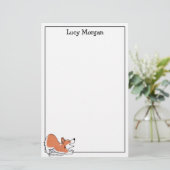 Custom Corgi Cute Dog Art Stationery Briefpapier (Staand voorkant)