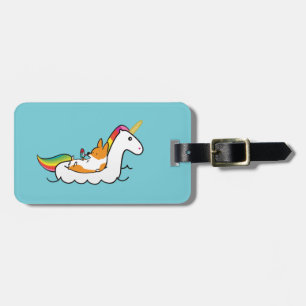 Custom Corgi Unicorn Floatie Bagagelabel