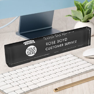 Custom Corporate Business Logo Black Acrylic Desk  Naambordje