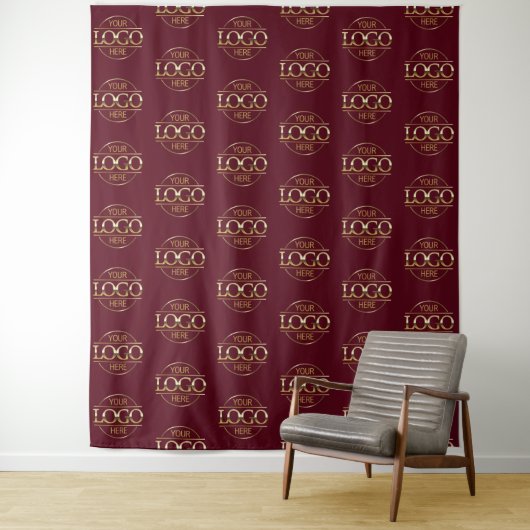 Custom Corporate Business Logo Pattern Backdrop Wandkleed (In situ)