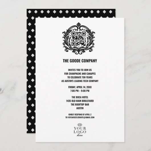 Custom Corporate Company Event | QR-code Kaart (Voorkant / Achterkant)