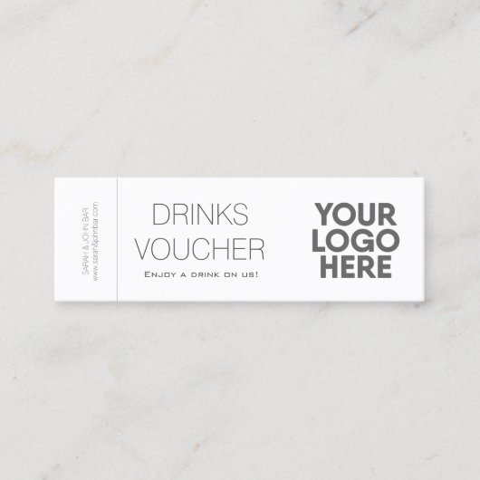 Custom Corporate Drink Voucher Ticket Logo Kaart (Voorkant)
