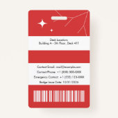 Custom corporate ID badge with barcode (Achterkant)