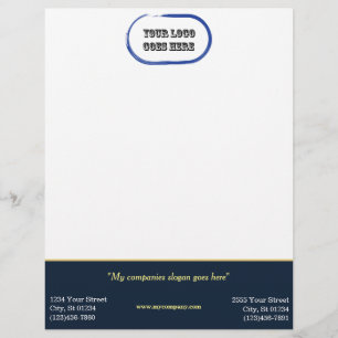 Custom Corporate Letterhead - Navy/Gold Hori Bar