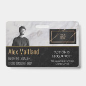 Custom Corporate Logo Security ID Elegant Marmer Badge (Voorzijde)