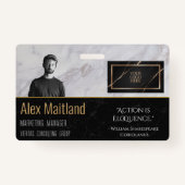 Custom Corporate Logo Security ID Elegant Marmer Badge (Voorkant)
