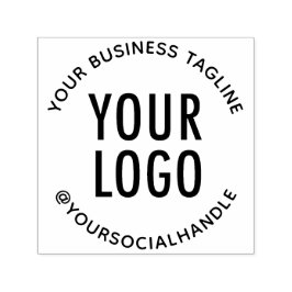 Custom Corporate Logo & Tekst Circulair Bedrijf Zelfinktende Stempel