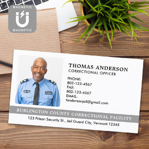 Custom Correctional Officer Foto Gevangenisbewaker Magnetisch Visitekaartje