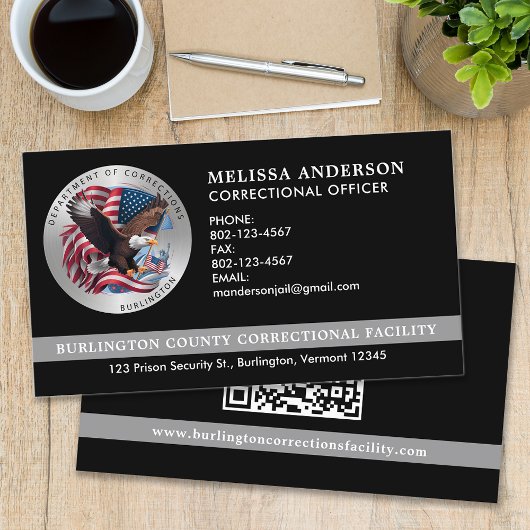 Custom Corrections Officer Bailiff Badge Jail Logo Visitekaartje