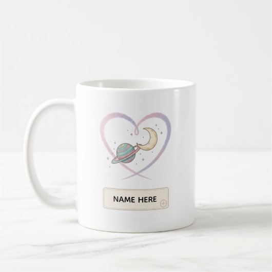 Custom Cosmic Heart Name Mug (Gauche)