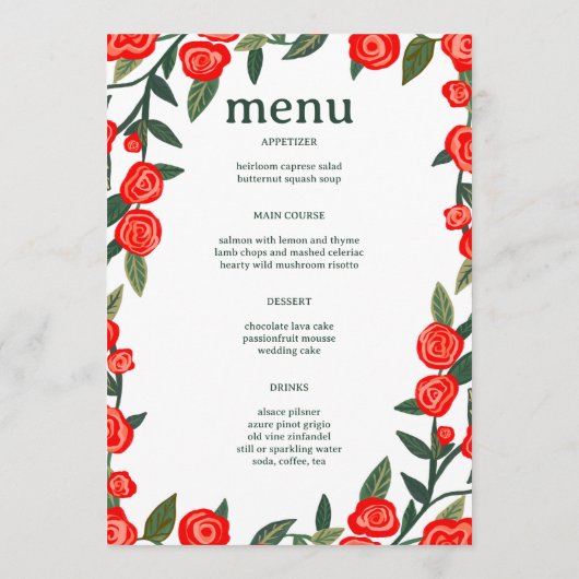 CUSTOM Countryside Meal met een Uitzicht Art Menu (Achterkant)
