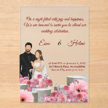 Custom Couple Floral WI.–Pink Flowers &Script Font
