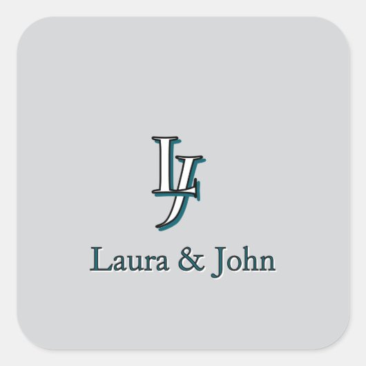 Custom Couple Initials and Names Stickers (Devant)