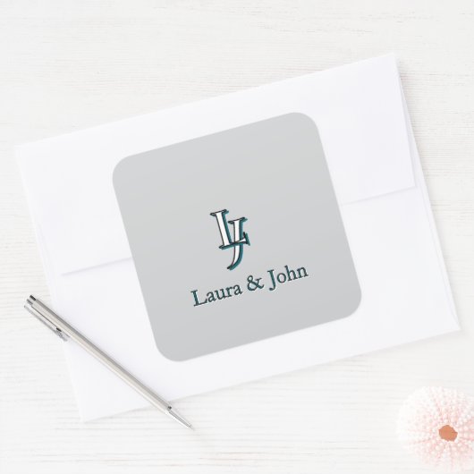 Custom Couple Initials and Names Stickers (Envelop)