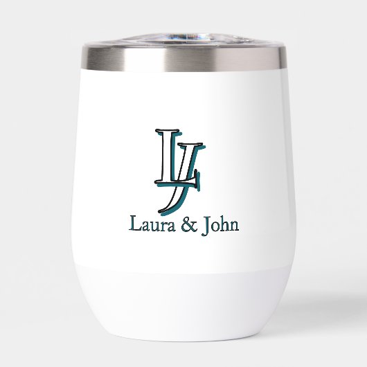 Custom Couple Initials and Names Water Bottle (Avant)