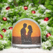 Custom couple photo text Snow Globe Sneeuwbol (Kerstmis)