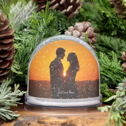 Custom couple photo text Snow Globe Sneeuwbol (Winter)