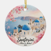 Custom Couple’s Travel Keepsake Keramisch Ornament (Voorkant)