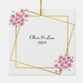 Custom Couple’s Travel Keepsake Keramisch Ornament (Achterkant)