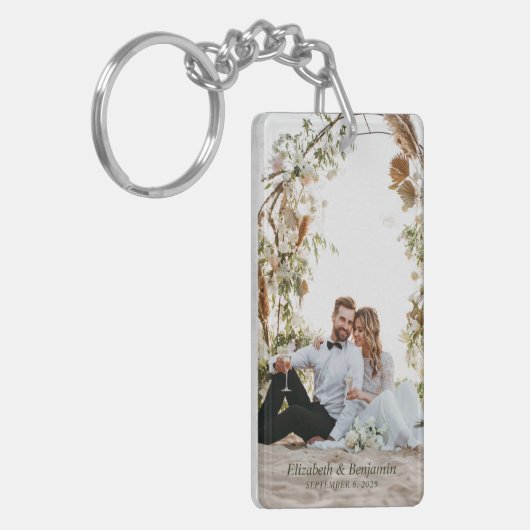 Custom Couple Wedding Keepomwille Foto Sleutelhanger (Voorkant Links)
