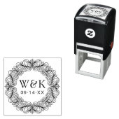 Custom Couple's Initials Wedding or Save the Date Zelfinktende Stempel (In situ)