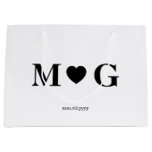 Custom Couples Monogram Large Gift Bag for Gifts Groot Cadeauzakje (Voorkant)