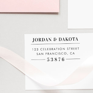 Custom Couple's Namen Wood Bruiloft Retouradres Rubberstempel