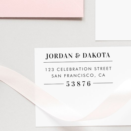 Custom Couple's Namen Wood Bruiloft Retouradres Rubberstempel