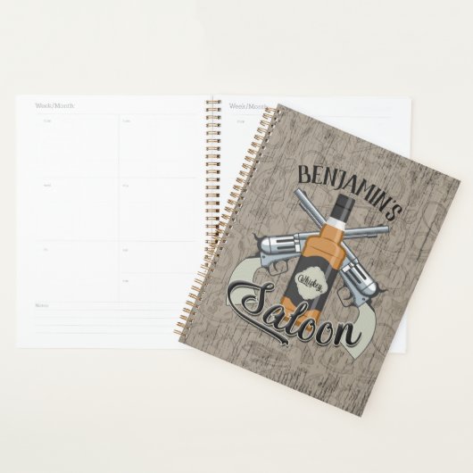Custom Cowboy Revolver Gun Whiskey Saloon (Devant avec enveloppe)