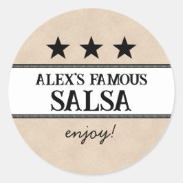 Custom Craft Market Canning Jar Product Vintage Ronde Sticker