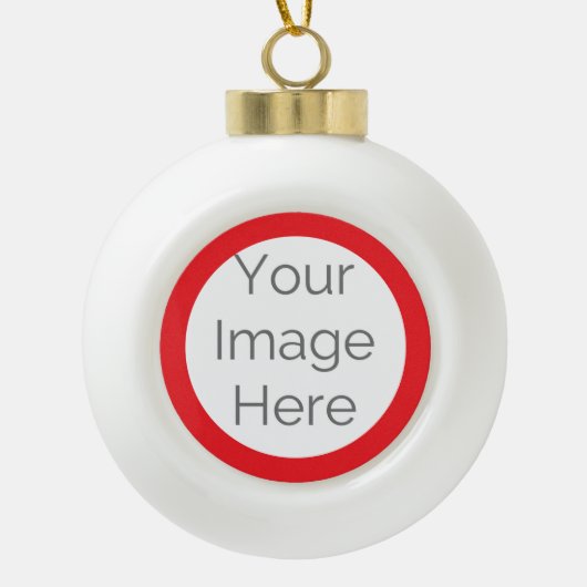 Custom creëer uw eigen foto keramische bal ornament (Voorkant)
