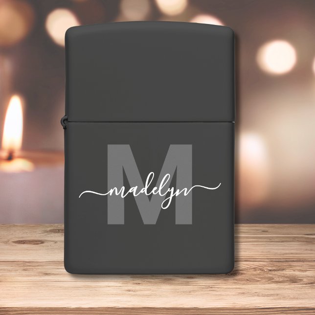 Custom Creëer Uw Elegant Monogram Naam (Custom Create Your Own Elegant Monogram Name Zippo Lighter)