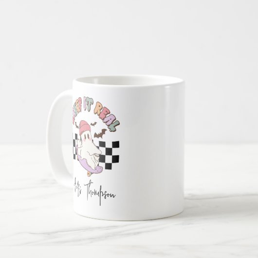 Custom Creep It Echt Skateboarden Ghost Halloween Koffiemok (Voorkant links)