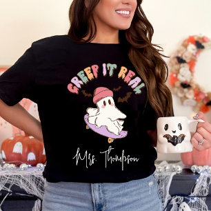 Custom Creep It Echt Skateboarden Ghost Halloween T-shirt